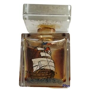 Vintage France Crystal LE PARFUM DU Grace Ship Hand painted PERFUME BOTTLE